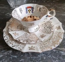 Tasse Trio Collection Porcelaine Alka Bavaria Munich Or 22 K Signé Numéroté