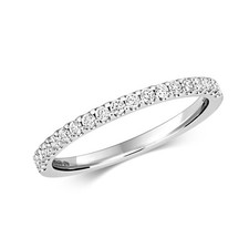 Bague Femme Semi Pavée Or Blanc 9 k/carat et Diamant 0.26 Carat