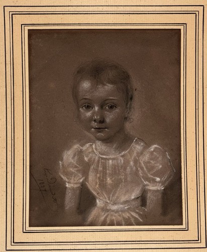 Dessin ancien portrait enfant - ancien,