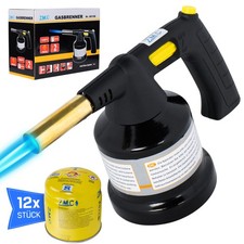 Brûleur à Gaz Allume-Feu Chalumeau Brûleur Soudage Briquet + 12 Gaz 190g