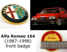 Insigne de remplacement emblème de calandre avant Alfa Romeo 164 60596492 Alt...