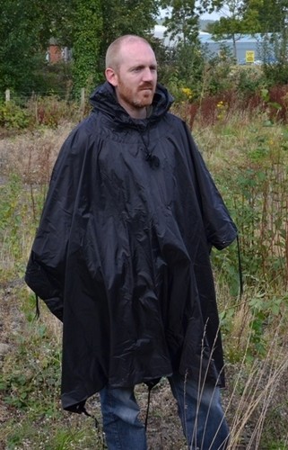 Poncho ripstop black emergency - black,