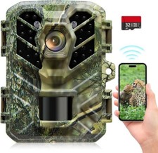 Caméra de Chasse WIFI Bluetooth 32MP 1080P 850nm LED Mini Size IP66 + carte 32GO