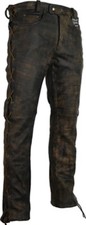 Leather pants on the sides laced in brown biker jeans leather jeans rocker pants 