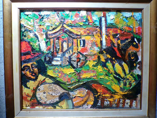 Tableau huile toile 46x38 - huile/toile,