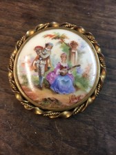 Broche ancienne porcelaine de