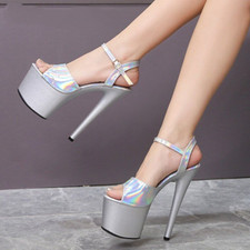 Women Sexy Show Sandals 15Cm High Heels Platform Strippers Pole Dance Shoes 43