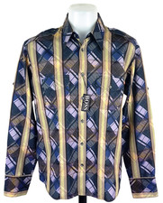 BOSS HUGO BOSS ORANGE Mens Blue L/S EVENING DRESS SHIRT Slim - 18" - XL (L) -48"