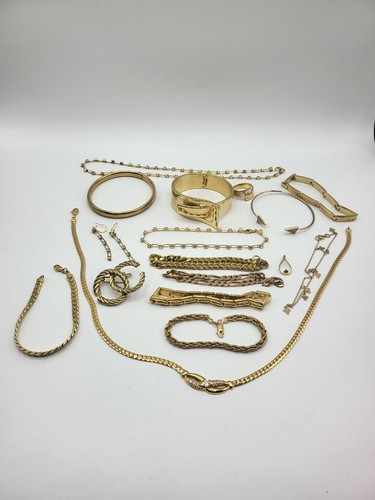 Lot bijoux vintage plaqué - , or