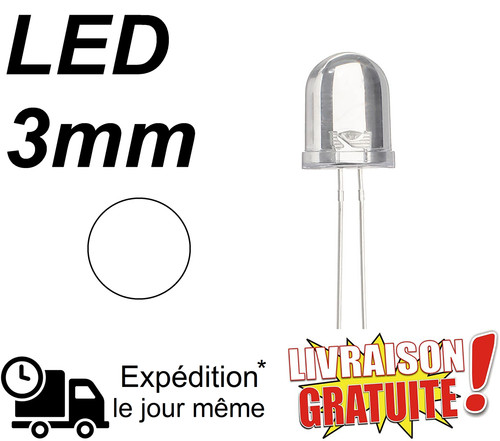 Lot led 3mm blanc - 10,