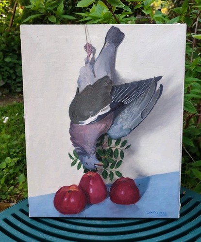 Ancien tableau hst pommes - ancien, et