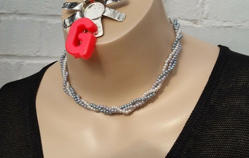 Collier vintage neuf bleu - vintage,