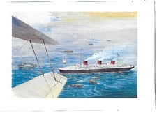 rare CARTE PAQUEBOT NORMANDIE