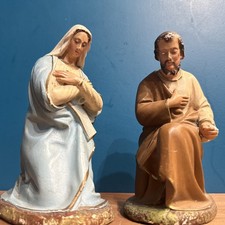 Anciens Santons De Crèche En Plâtre Peint Lot De 2 Taille 7 Haut 19 Cm En L’état