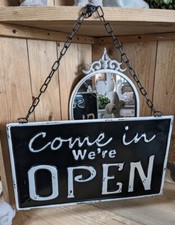 PANNEAU DE MAGASIN PANNEAU EN TÔLE OUVERT FERMÉ PANNEAU RÉVERSIBLE EN MÉTAL P...