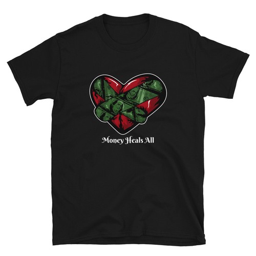 Damaged heart tee black - heart,
