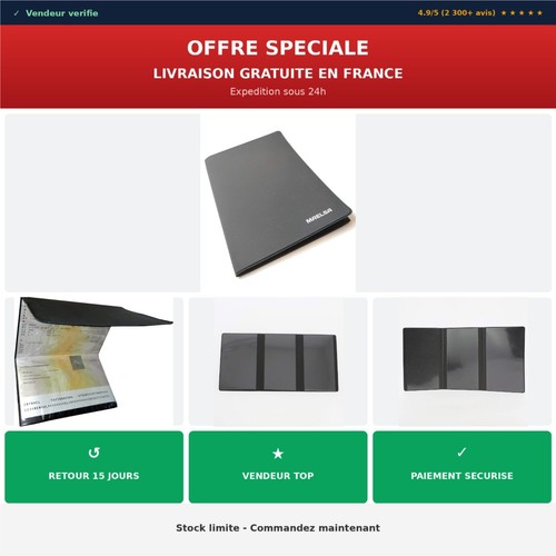 étui carte grise - grise, pvc