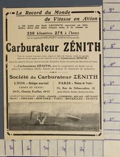 1921 ZENITH CARBURATEUR PARIS