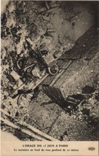 Old postcard Paris Storm of