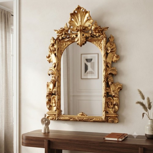 Miroir baroque ancien bois - ancien,