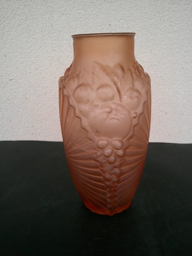 Vase art deco verre presse - deco,