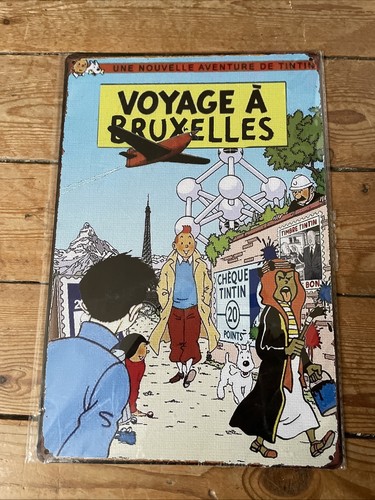 Plaque émaillée tintin - émaillée,