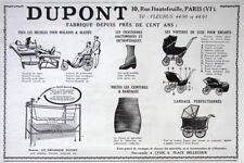 1924 DUPONT PRESS ADVERTISEMENT REST CHAIR PRAMAUS LUXURY CARS CHILDREN