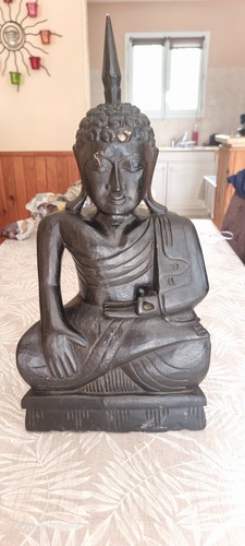 Statue bouddha bois - statue,