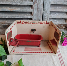 ANCIENNE SALLE DE BAIN BAIGNOIRE EN TOLE AVEC RESERVOIR D'EAU  JOUET JEUX