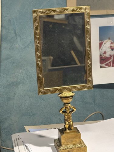 Miroir dame bronze dore - dame,