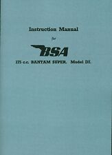 Manuel BSA Bantam D7 175 Super Moto 1959-66 Livre D'instruction Reimprimé