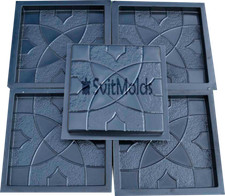 Moule béton pavés pierre patio coulée béton chemin de jardin vendu lot 5 pièc...