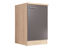 Meuble Sous Évier Cuisine 50 Cm Chêne Scié Gris Merle Respekta