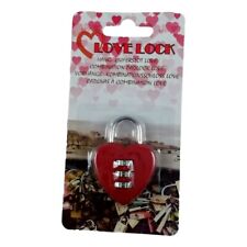 Cadenas à Code 3 Chiffres Coeur Amour Romantique St Valentin Casier Bagage