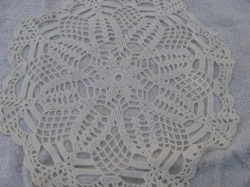 Napperon vintage blanc casse - vintage,