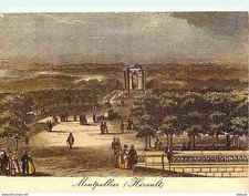 Art - Painting - Engraving Antique Lithograph - Montpellier - In Time Jadis -