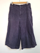 Uniqlo Corduroy Culottes Size ca 8 10 Waist 28 Navy Blue Cropped Trousers