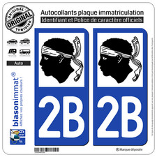 2 Stickers autocollant plaque