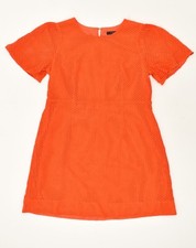 J. CREW Womens A-Line Dress UK 12 Medium Orange Cotton IQ01