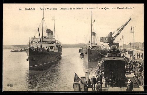Cpa calais gare maritime - cpa,