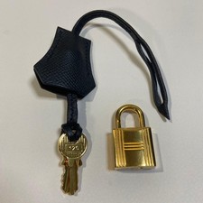 Authentic Hermes Padlock Key Cadena Key Gold Clochette Epsom