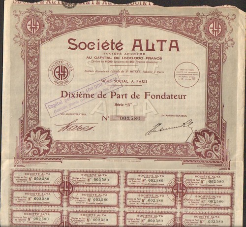 Société alta 10è pf - 1/10è,