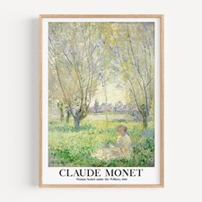 Claude Monet - Woman Seated under the Willows, 1880 Exhibition Art Poster Print