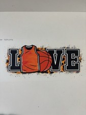 Love Basketball Hot Press transfer great for t-shirt tops clothing 30mmx15mm