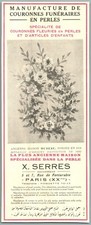 1928 Greenhouses Funeral Crowns in Beads Paris Advertising Antique Pearl Wreath