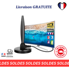 Antenne TV Intérieur Puissante TNT HD – 2024 Dernière Antenne TV Intérieur 360°