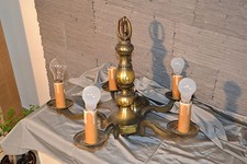 Gros lustre ancien en laiton 5