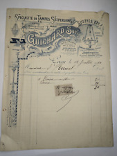 Invoice hanging lamps chandeliers GUICHARD Rue St Pierre Caen 1910