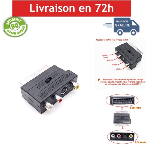 Adaptateur péritel vers rca - adaptateur,