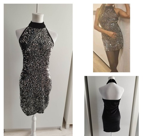 Robe soirée dos noire et - soirée, nu